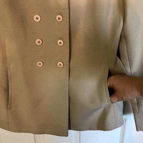 Colour Eighteen Sand Colored Button Down Blazer Jacket Peacoat - Size 8 - Picture 5 of 7